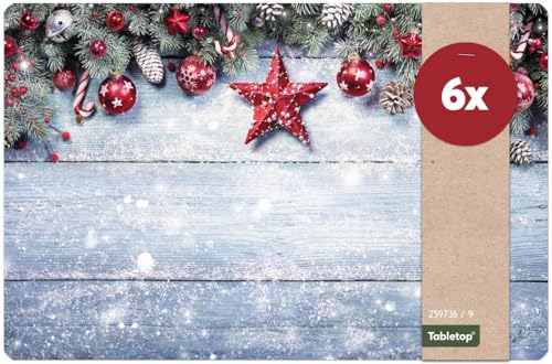 Weihnachts Tischsets 6er als abwaschbare Weihnachten Tischdeko - Platzsets Stern Weihnachtsdeko als Winter Tischuntersetzer - Platzdeckchen als Tischunterlage für Esstisch Wohnzimmer Tisch Weihnachts Tischsets 6er als abwaschbare Weihnachten Tischdeko - Platzsets Stern Weihnachtsdeko als Winter Tischuntersetzer - Platzdeckchen als Tischunterlage für Esstisch Wohnzimmer Tisch von matches21 HOME & HOBBY