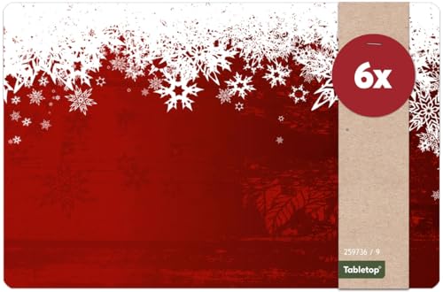 Weihnachts Tischsets 6er als abwaschbare Weihnachten Tischdeko - Platzsets Weihnachtsdeko Schnee als Winter Tischuntersetzer - Platzdeckchen als Tischunterlage für Esstisch Wohnzimmer Tisch Weihnachts Tischsets 6er als abwaschbare Weihnachten Tischdeko - Platzsets Weihnachtsdeko Schnee als Winter Tischuntersetzer - Platzdeckchen als Tischunterlage für Esstisch Wohnzimmer Tisch von matches21 HOME & HOBBY