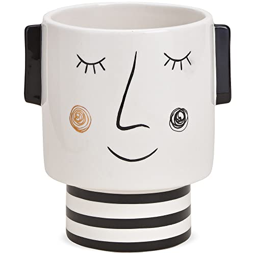 matches21 Blumentopf Dekoschale Schale Dekovase Gesicht & Ohren Pflanzgefäß Keramik weiß schwarz Gold 1 STK 14x15x11 cm matches21 Blumentopf Dekoschale Schale Dekovase Gesicht & Ohren Pflanzgefäß Keramik weiß schwarz Gold 1 STK 14x15x11 cm von matches21 HOME & HOBBY