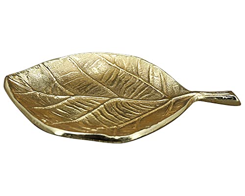matches21 Dekoteller Blatt Dekotablett Tablett Blattstruktur Blattform Wohndeko Alu gold 1 Stk 23x17x2,5 cm von matches21 HOME & HOBBY