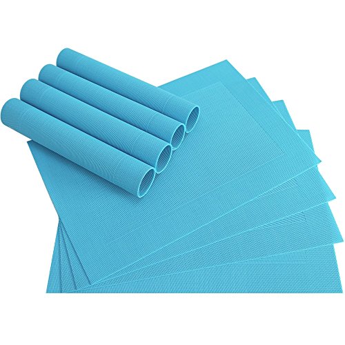 matches21 Edle Tischsets Platzsets BORDA Platzmatten 8er Set hellblau türkis gewebt aus Kunststoff 46x33 cm abwaschbar Platzdeckchen Esstischunterlagen vom Tischwäsche Spezialist von matches21 HOME & HOBBY