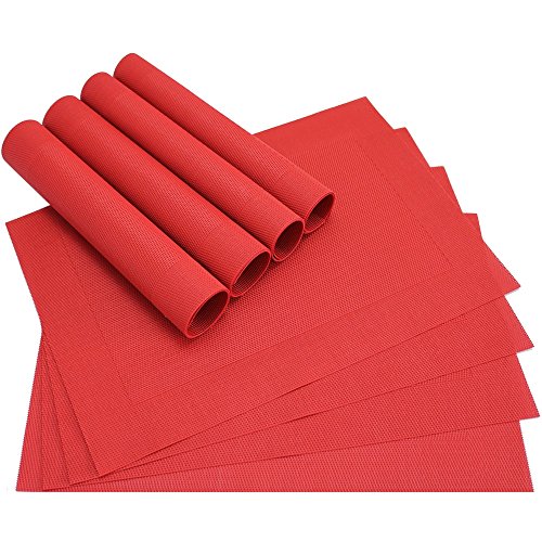 matches21 Edle Tischsets Platzsets BORDA Platzmatten 8er Set rot gewebt aus Kunststoff 45x30 cm Platzdeckchen Esstischunterlagen vom Tischwäsche Spezialist von matches21 HOME & HOBBY