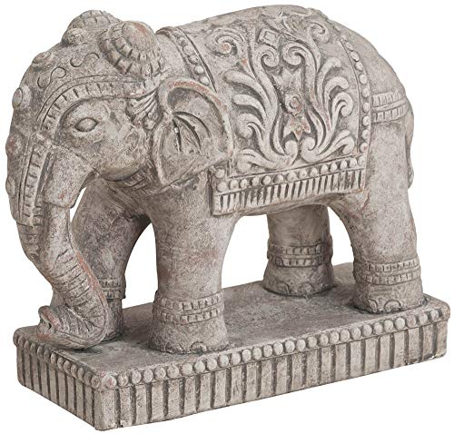 matches21 Elefant Statue indische Skulptur Keramik Antik-Optik Keramikfigur Dekofigur Garten & Haus 27x11x23 cm von matches21 HOME & HOBBY