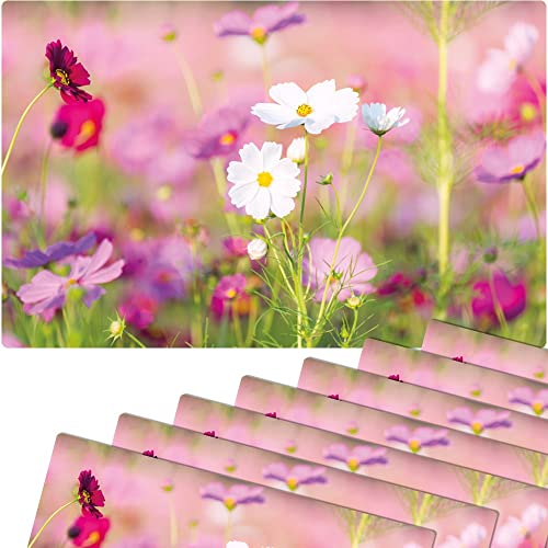 matches21 Frühlingshafte Tischsets Platzsets Motiv abwaschbar Frühling Blumen pink weiß Blumenwiese 8er 43,5x28,5 cm von matches21 HOME & HOBBY