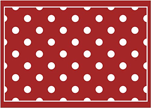 Fußmatte für innen als waschbare Motiv Tür-Matte - 50x70 cm Fußabtreter Punkte rot weiß als rutschfeste Schmutzfangmatte - Moderne Eingangsbereich Sauberlaufmatte für Flur Haustür von matches21 HOME & HOBBY