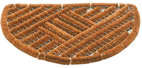 matches21 HOME & HOBBY Kokosmatte als innen und aussen-Bereich Fußmatte in 40x60 cm - Kokosfaser Bürstenmatte Natur halbrund als Drahtbürsten-Fußabstreifer - Sauberlaufmatte für Haustür, Flur, Garten von matches21 HOME & HOBBY