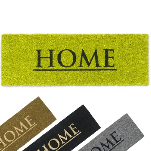 Kokosmatte Home 26x75 cm grün - robuste Innen & Außen Fußmatte für Haustür, Flur, Garten von matches21 HOME & HOBBY