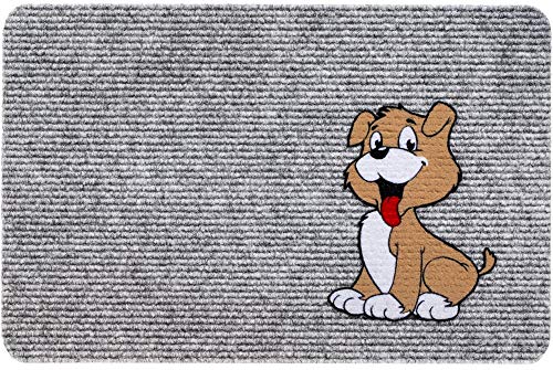 Nadelfilz Fußmatte als Schmutzfangmatte Hund lustig - Innen Fußabtreter als Sauberlaufmatte 40x60 cm - Rips-Matte als rutschfester Fussabstreifer für Eingangsbereich, Haustür, Flur von matches21 HOME & HOBBY