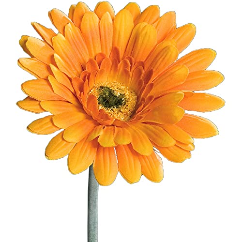 matches21 Gerbera Kunstblume für Blumengestecke künstliche Blume Blüten Kunststoff 1 STK Ø 10x56 cm - orange von matches21 HOME & HOBBY
