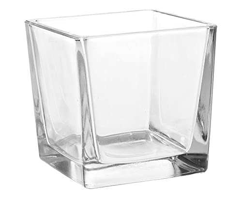 matches21 Glastopf Quader Glasquader Pflanztopf Würfel Dekotopf Übertopf Topf Dickes Glas klar 1 STK 10x10x10 cm von matches21 HOME & HOBBY