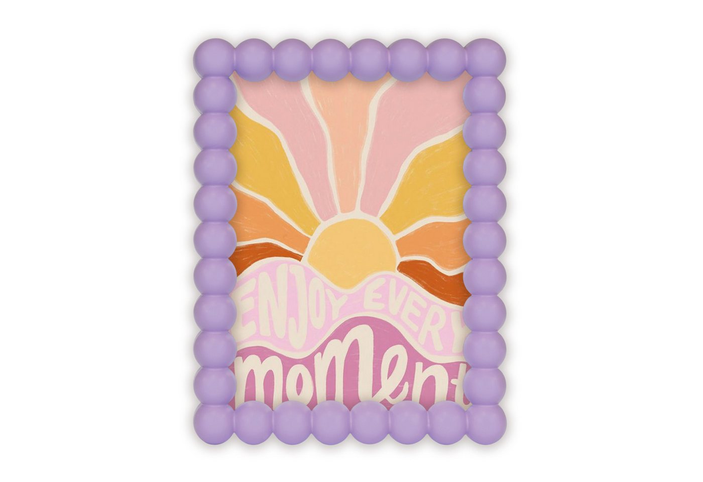 matches21 HOME & HOBBY Bilderrahmen Bilderrahmen 10 x 15 cm Bubble-Design Deko-Rahmen in Pastelllila, Schöne Fotorahmen aus stabilem Holz von matches21 HOME & HOBBY