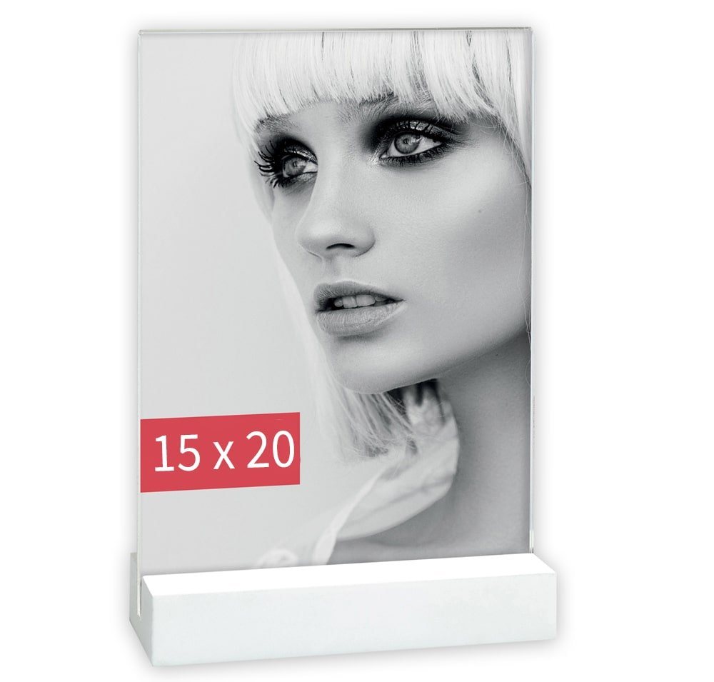 matches21 HOME & HOBBY Bilderrahmen Kunststoff Bilderrahmen rechteckig weiss für 15x20 cm, Wand-Deko Fotorahmen im Hochformat zum Stellen von matches21 HOME & HOBBY