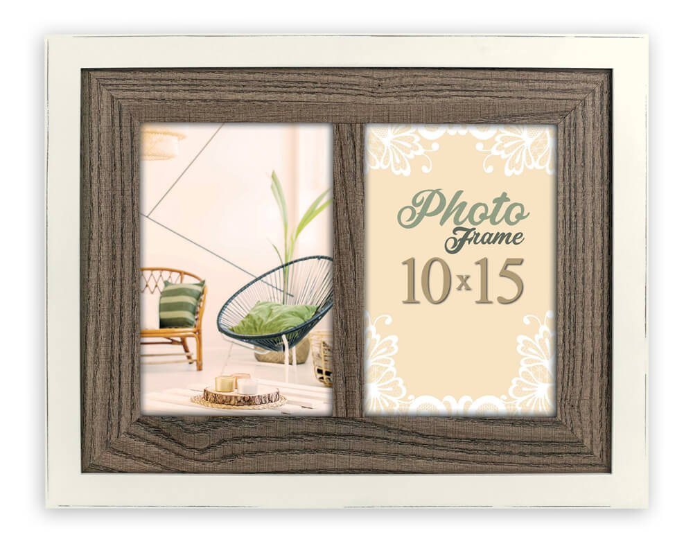 matches21 HOME & HOBBY Bilderrahmen Holz Bilderrahmen rechteckig braun für 10x15 cm, Wand-Deko Fotorahmen im Hochformat zum Stellen, Hängen von matches21 HOME & HOBBY