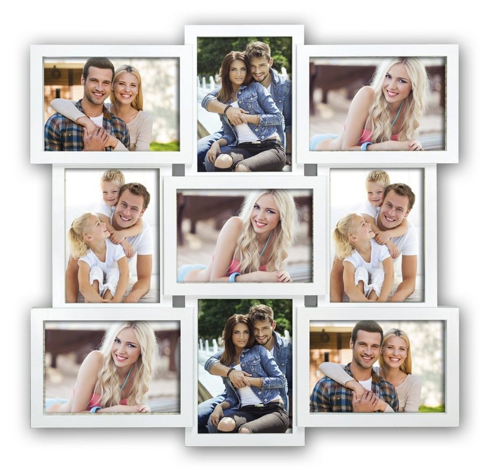 matches21 HOME & HOBBY Bilderrahmen Kunststoff Bilderrahmen Collage weiss für 13x18 cm, Wand-Deko Fotorahmen für mehrere Fotos zum Hängen von matches21 HOME & HOBBY