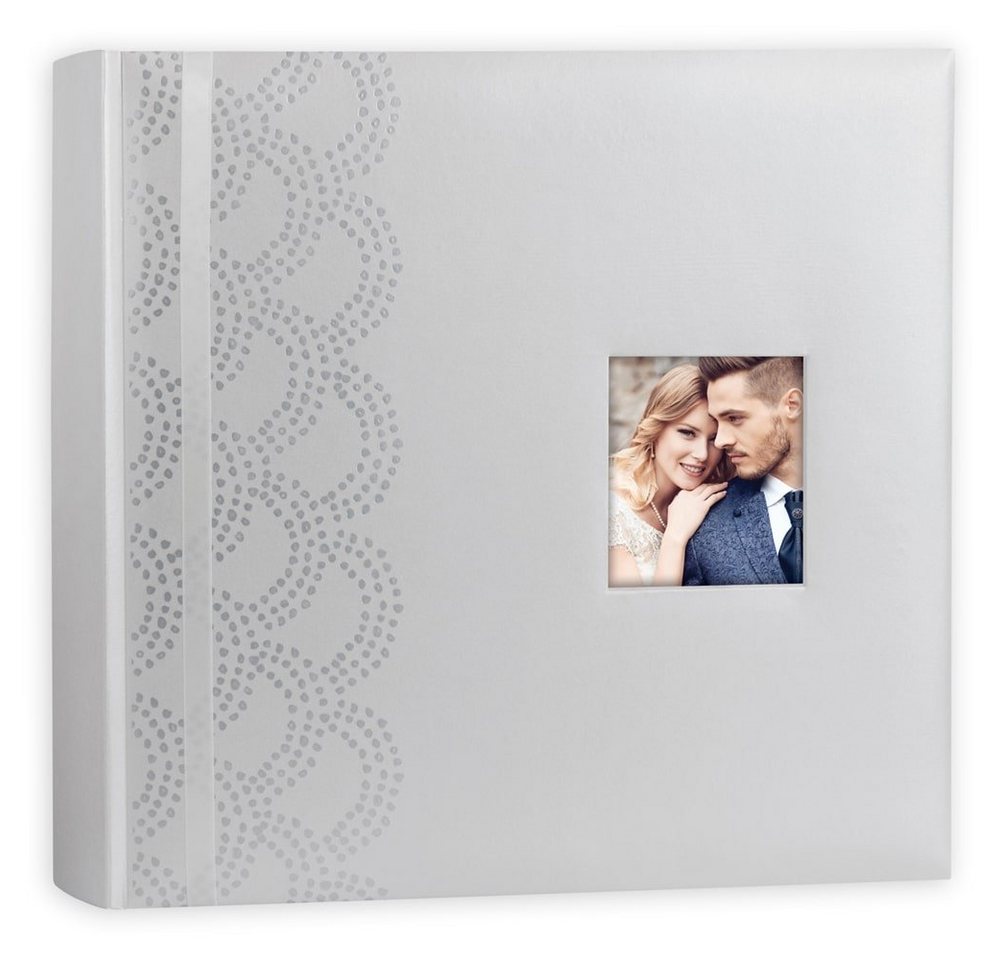 matches21 HOME & HOBBY Bilderrahmen Fotoalbum Pergamin Seiten silber 32x32 cm 1 Stk 50 Blatt, (1 St), Hochzeit von matches21 HOME & HOBBY