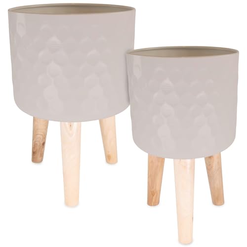 matches21 HOME & HOBBY Blumentöpfe 2er Set Beige Ø 24,5 x 42 cm & 28 x 43 cm mit Füßen - Moderne Übertöpfe für Drinnen matches21 HOME & HOBBY Blumentöpfe 2er Set Beige Ø 24,5 x 42 cm & 28 x 43 cm mit Füßen - Moderne Übertöpfe für Drinnen von matches21 HOME & HOBBY