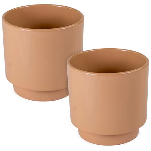 matches21 HOME & HOBBY Blumentöpfe 2er Set aus Keramik in Ø 10,5 x 10,5 cm in Sand - Zeitlose Übertöpfe mit Fuß matches21 HOME & HOBBY Blumentöpfe 2er Set aus Keramik in Ø 10,5 x 10,5 cm in Sand - Zeitlose Übertöpfe mit Fuß von matches21 HOME & HOBBY