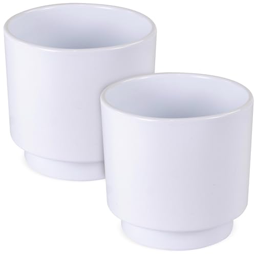 matches21 HOME & HOBBY Blumentöpfe 2er Set aus Keramik in Ø 13 x 12 cm in Weiß - Zeitlose Übertöpfe mit Fuß matches21 HOME & HOBBY Blumentöpfe 2er Set aus Keramik in Ø 13 x 12 cm in Weiß - Zeitlose Übertöpfe mit Fuß von matches21 HOME & HOBBY