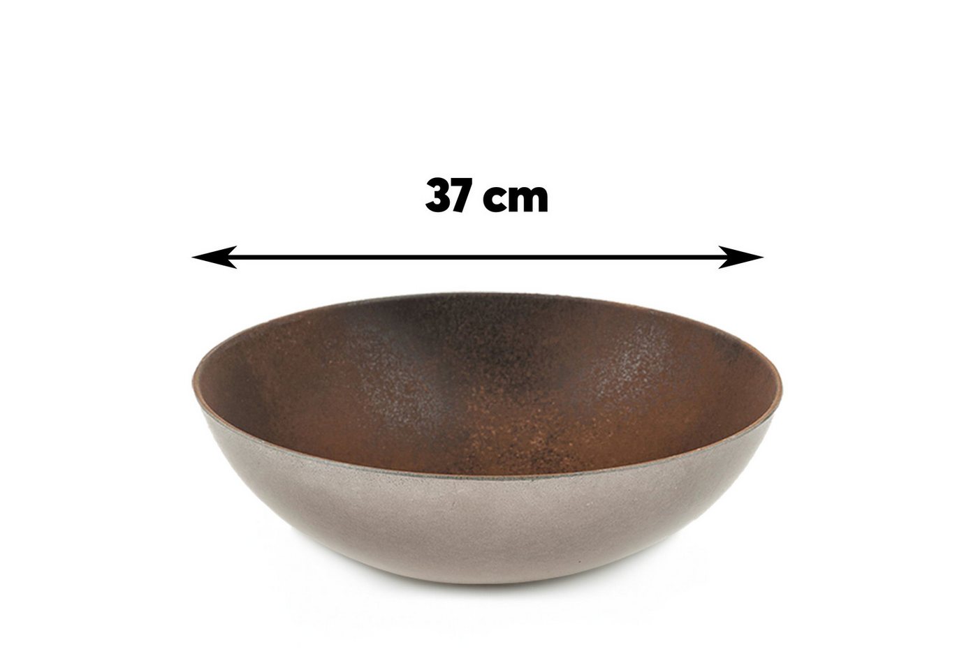 matches21 HOME & HOBBY Blumentopf Pflanzschalen für draußen Dekoschale rund Rost-Optik 37 x 10,5 cm (2 St), Blumen-Schale als wetterfeste Friedhof-Schale Grab-Schmuck Grabschale von matches21 HOME & HOBBY