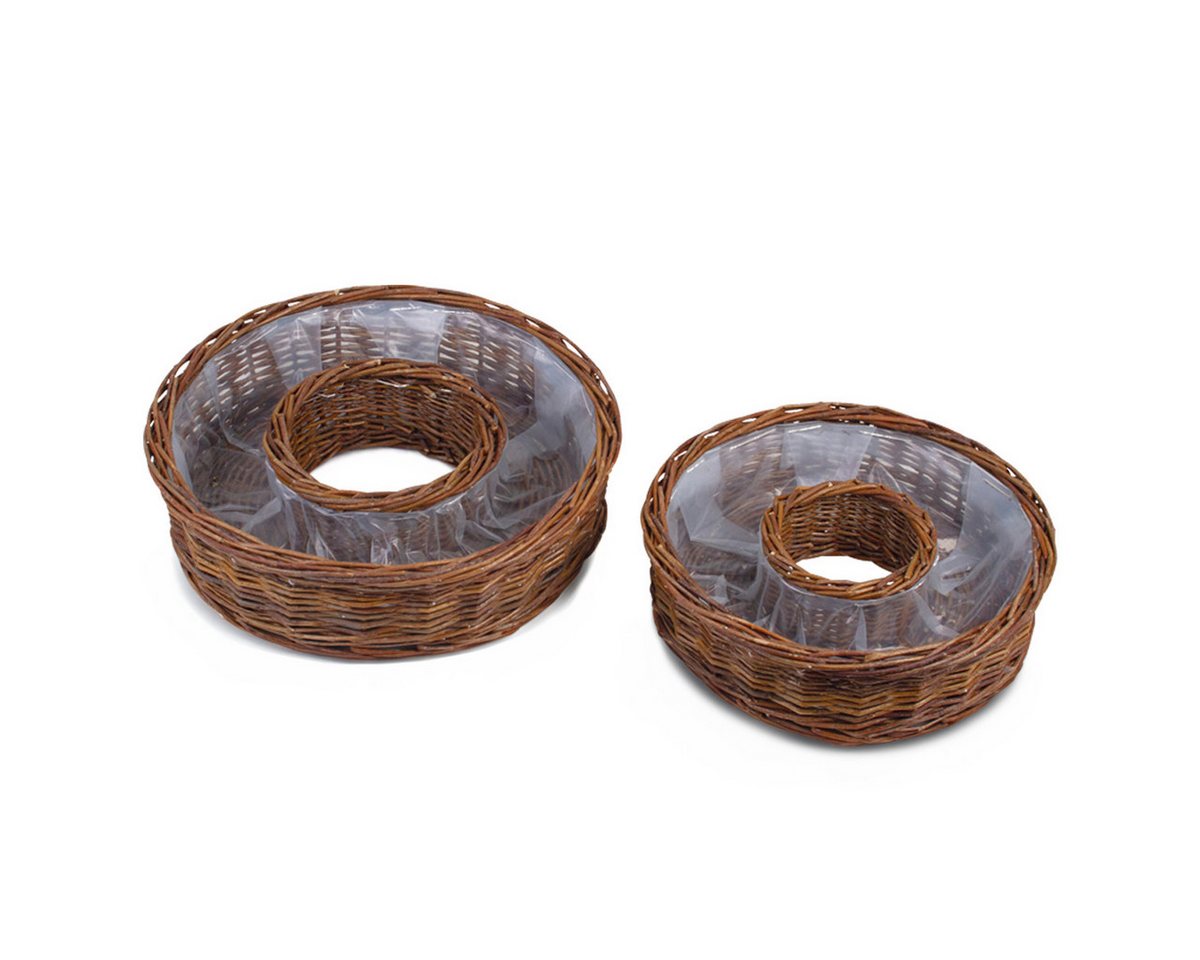 matches21 HOME & HOBBY Blumentopf Runde Pflanz-Schalen für außen Pflanz-Ringe natur 30, 38 cm (1 St), Blumen-Körbe als Pflanz-Körbe, Blumen-Schalen und Grabschmuck von matches21 HOME & HOBBY