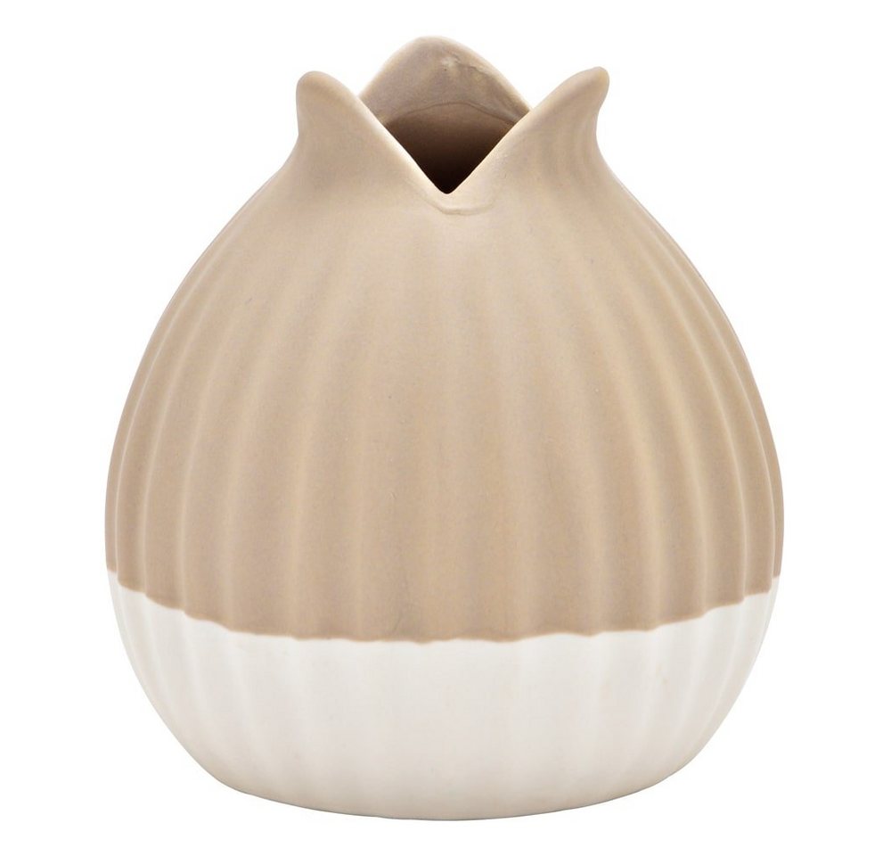 matches21 HOME & HOBBY Dekovase Schöne Blumenvase modern beige weiß Vase Keramik 10 x 10 cm (1 St) von matches21 HOME & HOBBY