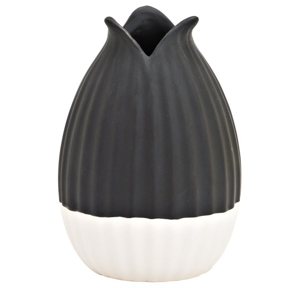 matches21 HOME & HOBBY Dekovase Schöne Blumenvase modern schwarz weiß Vase Keramik 9x13 cm (1 St) von matches21 HOME & HOBBY