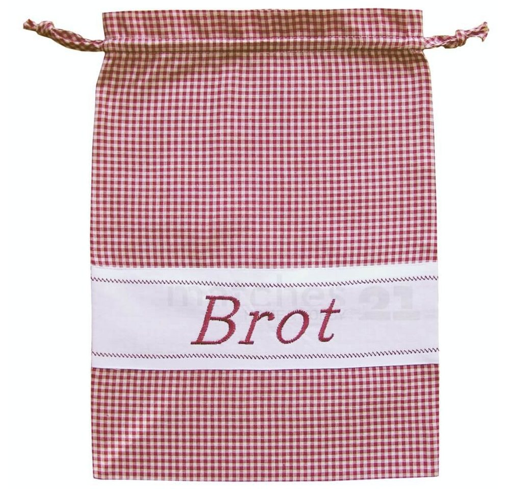 matches21 HOME & HOBBY Brotkorb Brotbeutel Stoff Landhaus rot 30x40 cm, Textil, (1-tlg) von matches21 HOME & HOBBY