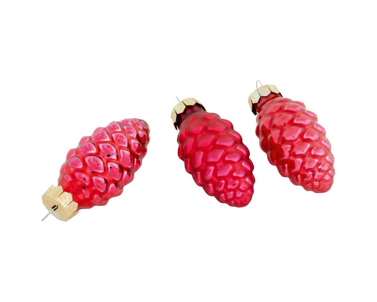 matches21 HOME & HOBBY Christbaumschmuck Zapfen Weihnachtsbaum-Schmuck Ø 23 mm rot 13-tlg. Baumschmuck Set (13-tlg), Christbaum-Schmuck zum Hängen als stilvolle Weihnachtsdeko von matches21 HOME & HOBBY