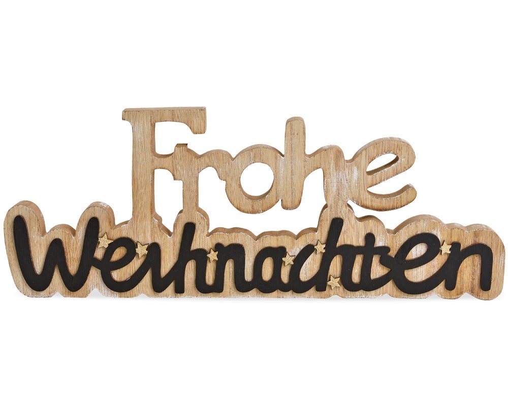 matches21 HOME & HOBBY Dekofigur 3D Buchstaben FROHE WEIHNACHTEN Schriftzug Holz 40 cm (1 St) von matches21 HOME & HOBBY