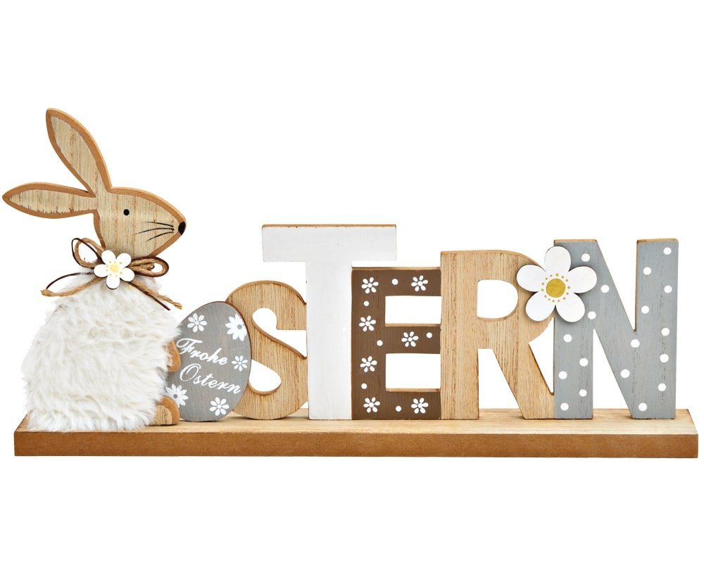 matches21 HOME & HOBBY Dekofigur 3D Buchstaben OSTERN Schriftzug Holz braun Holzdeko 34x17 cm (1 St) von matches21 HOME & HOBBY