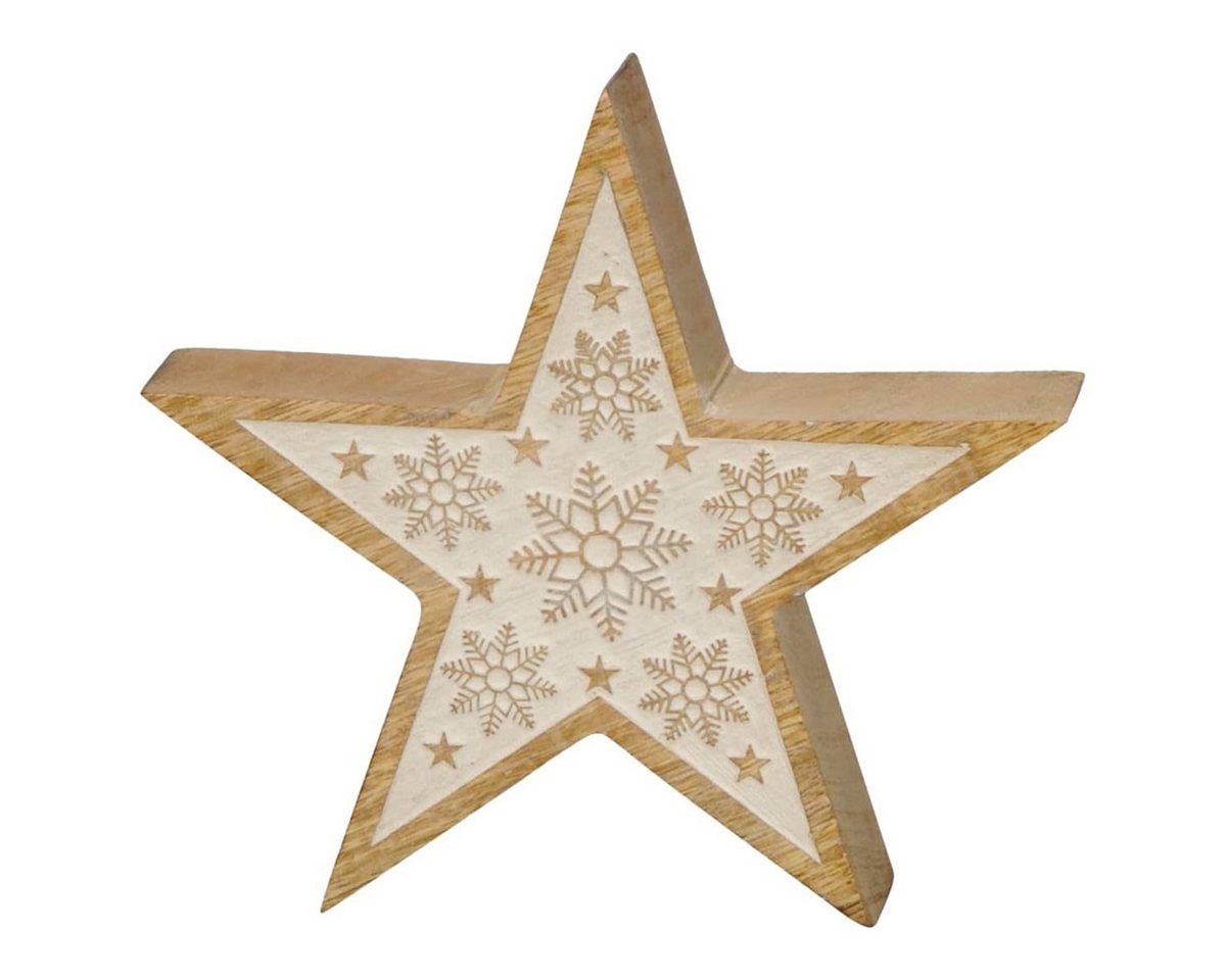 matches21 HOME & HOBBY Dekofigur Deko Stern Weihnachtsdeko Fensterbank Holz weiß 14,5 cm (1 St) von matches21 HOME & HOBBY