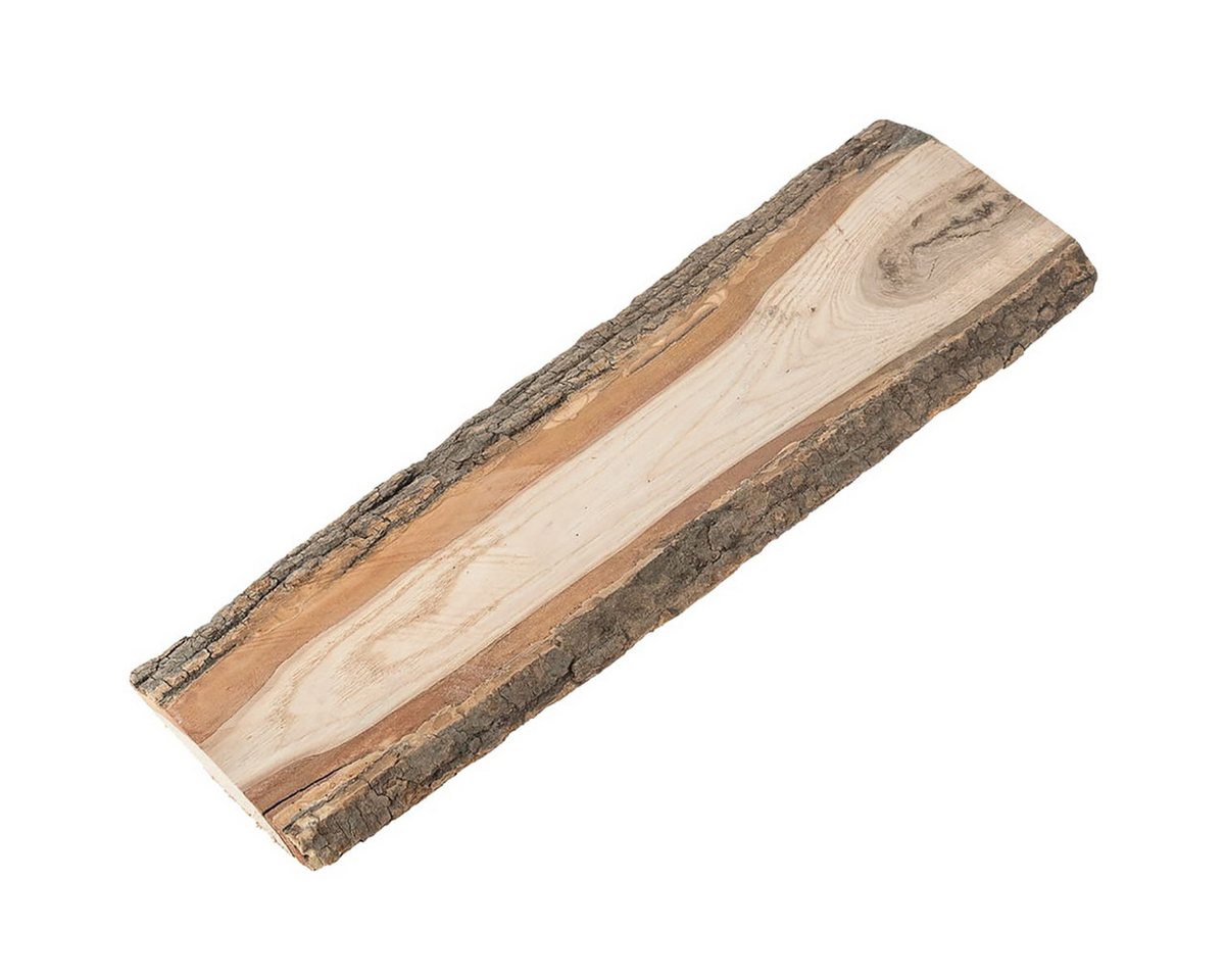 matches21 HOME & HOBBY Dekofigur Eichenbrett mit Rinde Schwartenbrett, in 50 cm als Wohnzimmerdeko (1 St), Brett für Deko für Esszimmer, Wohnzimmer oder als Servierbrett von matches21 HOME & HOBBY