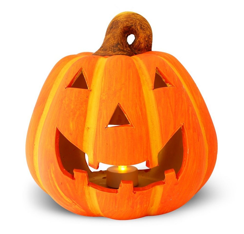 matches21 HOME & HOBBY Dekofigur Kürbis-Laterne als LED Halloween-Deko Windlicht in 19x20 cm, Gruseliger Jack-O-Lantern Deko-Kürbis als innen außen Herbst-Deko matches21 HOME & HOBBY Dekofigur Kürbis-Laterne als LED Halloween-Deko Windlicht in 19x20 cm, Gruseliger Jack-O-Lantern Deko-Kürbis als innen außen Herbst-Deko von matches21 HOME & HOBBY