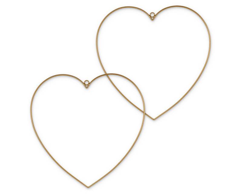 matches21 HOME & HOBBY Dekofigur Metall-Herzen 2er zum Aufhängen 30 cm gold Herz-Deko Basteln (2 St), Deko-Hänger Metall-Ringe in Herz-Form als Fenster-Deko Wand-Deko von matches21 HOME & HOBBY