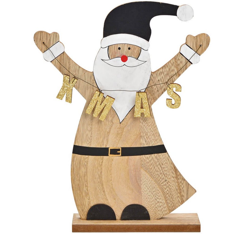 matches21 HOME & HOBBY Dekofigur Nikolaus & XMAS Buchstaben Weihnachtsdeko Holz 26 cm (1 St) von matches21 HOME & HOBBY