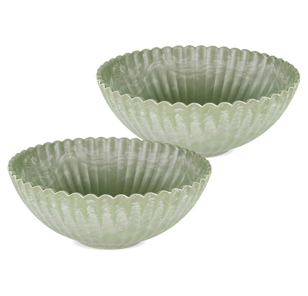 matches21 HOME & HOBBY Dekoschale Dekoschalen Pflanzschalen Kunststoff olivgrün 2er (2 St) von matches21 HOME & HOBBY