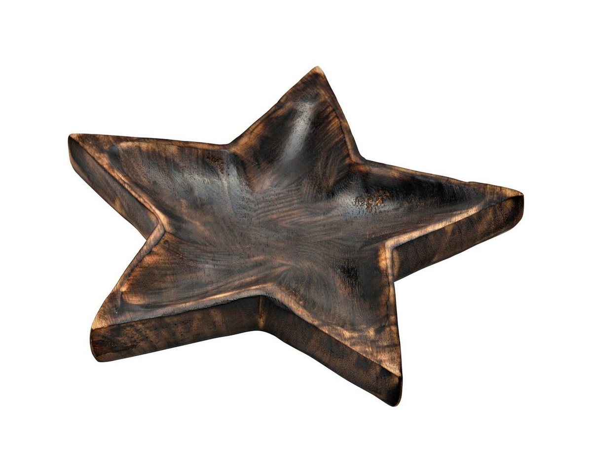 matches21 HOME & HOBBY Dekotablett Dekoschale Holz Stern Schmuckschale Snackschale 25x4 cm (1 St) von matches21 HOME & HOBBY