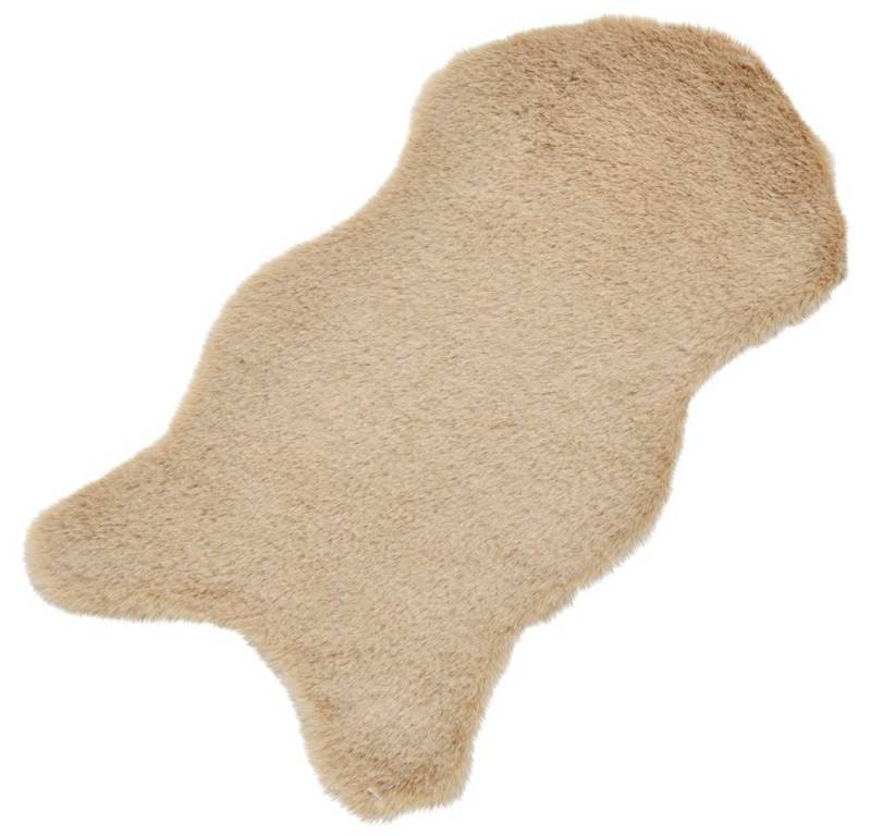 matches21 HOME & HOBBY Fellteppich Kleines kurzflor Deko-Fell als Fell-Imitat in 50 x 25 cm beige, Höhe: 20 mm, Flauschiges Kunstfell als Fell-Teppich Stuhl-Überwurf Sitzauflage von matches21 HOME & HOBBY