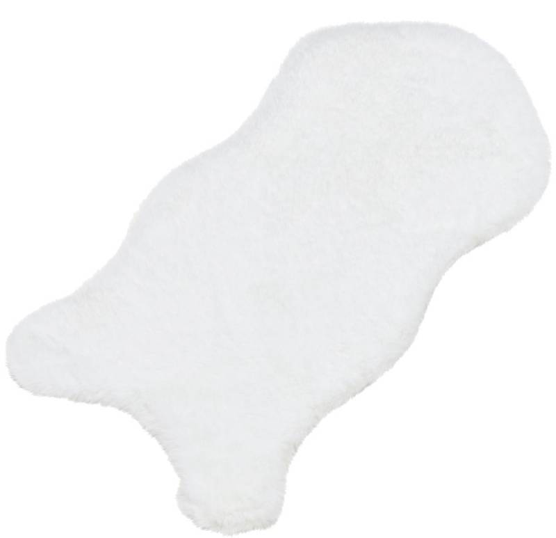 matches21 HOME & HOBBY Fellteppich Kleines kurzflor Deko-Fell als Fell-Imitat in 50 x 25 cm weiß, Höhe: 20 mm, Flauschiges Kunstfell als Fell-Teppich Stuhl-Überwurf Sitzauflage von matches21 HOME & HOBBY