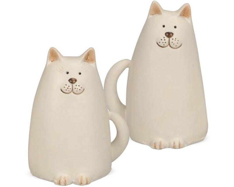 matches21 HOME & HOBBY Gartenfigur Deko Katzen Figur aus Polyresin Gartendeko im 2er Set 9 x 12 cm, (2 St) von matches21 HOME & HOBBY