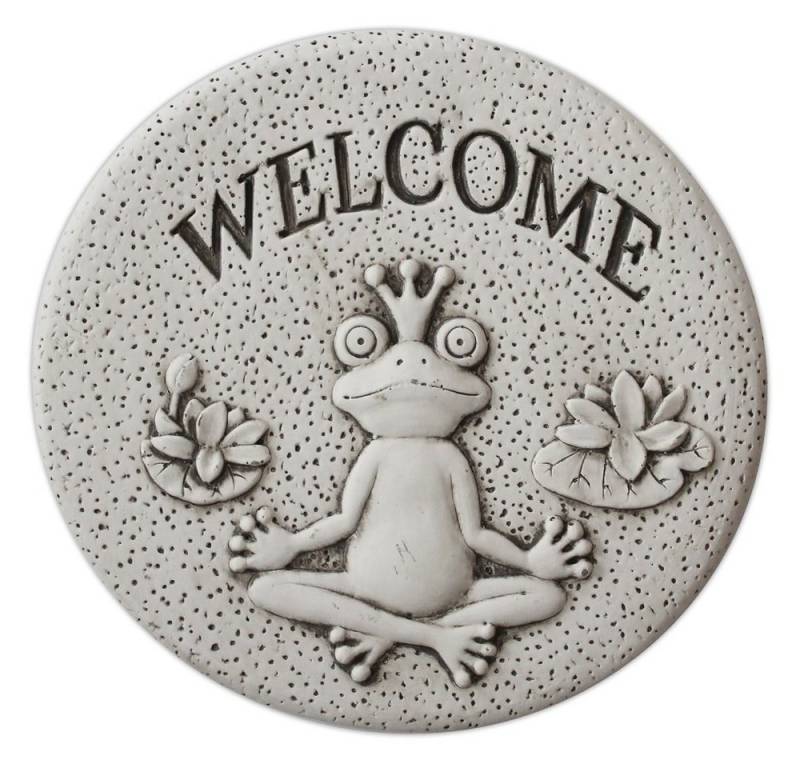 matches21 HOME & HOBBY Trittsteine Froschkönig Beton Trittstein / Dekostein Ø 27 cm, 27x27 cm von matches21 HOME & HOBBY