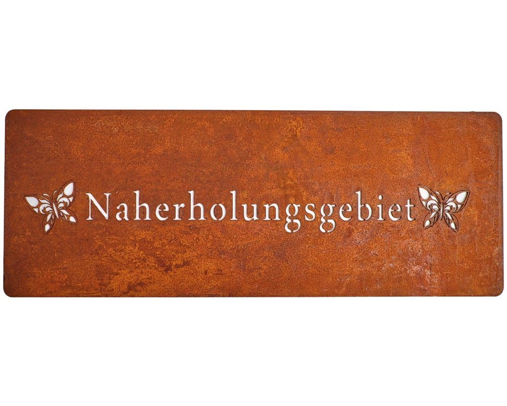 matches21 HOME & HOBBY Gartenfigur Schild Metall NAHERHOLUNGSGEBIET Rostoptik Gartendeko 40 cm, (1 St), Rostoptik von matches21 HOME & HOBBY