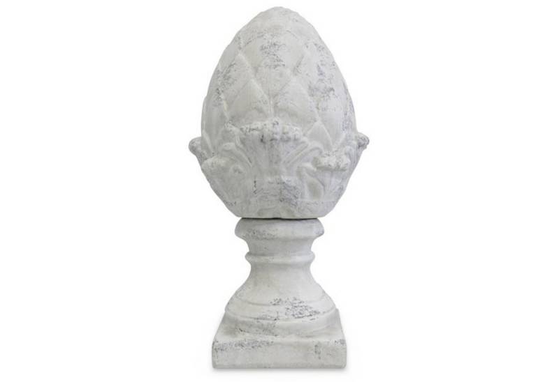 matches21 HOME & HOBBY Gartenfigur Vintage Deko-Zapfen Sockel Deko-Figur antik-weiss 35,5 cm, (1 St), Wetterfeste Keramik Garten-Deko für draußen in moderner Antik-Optik von matches21 HOME & HOBBY
