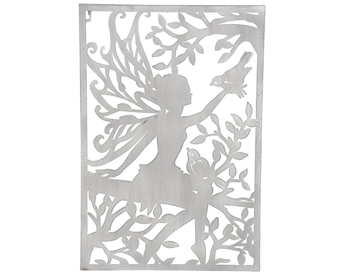 matches21 HOME & HOBBY Gartenfigur Wandbilder Elfe Grau, (1 St), Wetterfest, Witterungsbeständig, zum Hängen von matches21 HOME & HOBBY