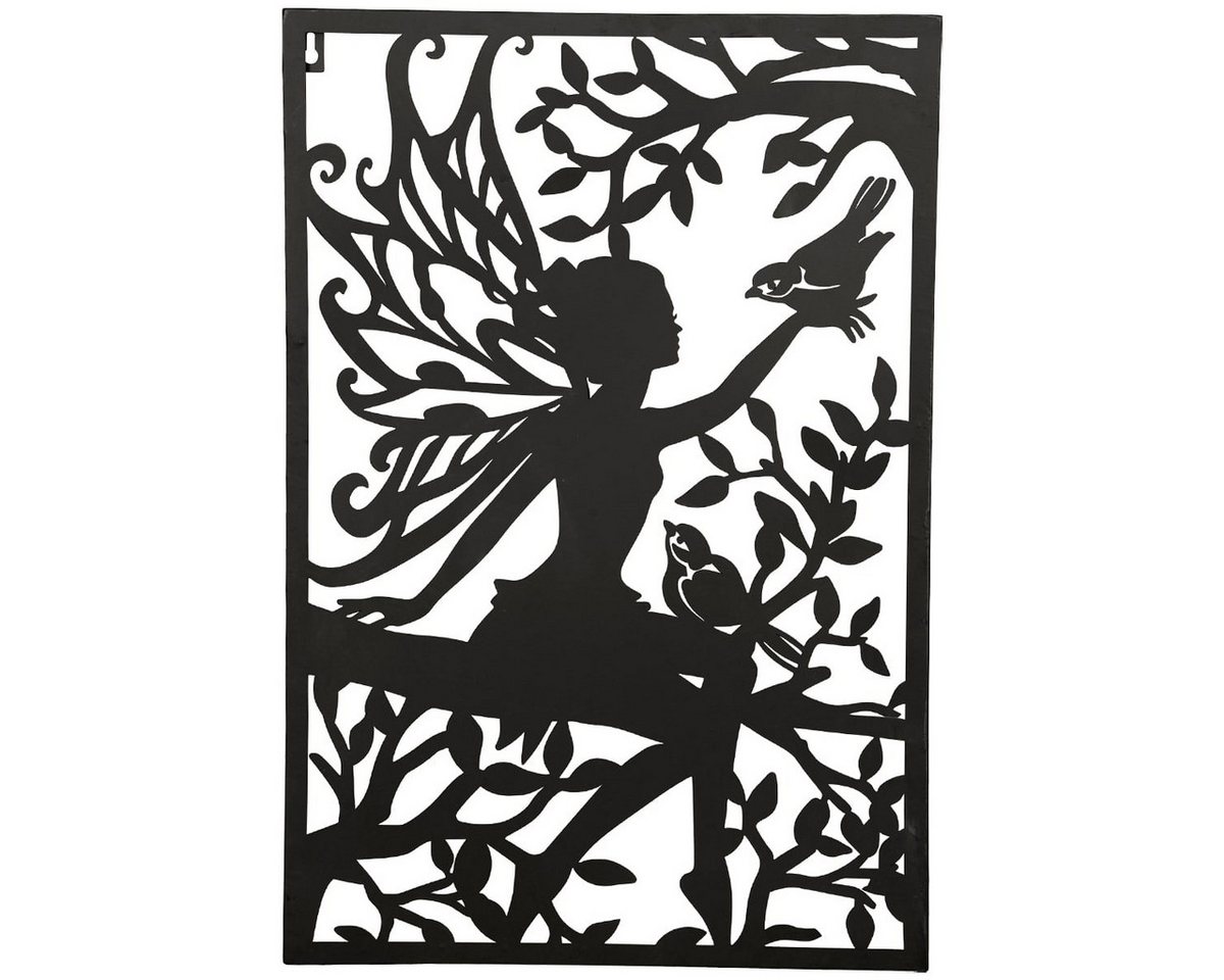 matches21 HOME & HOBBY Gartenfigur Wandbilder Elfe Schwarz, (1 St), Wetterfest, Witterungsbeständig, zum Hängen von matches21 HOME & HOBBY