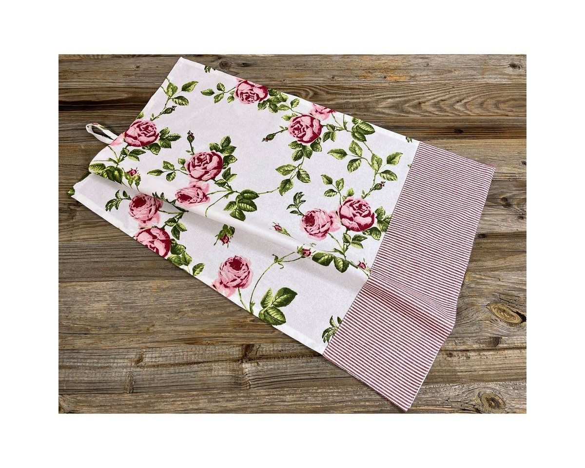 matches21 HOME & HOBBY Geschirrtuch Geschirrtuch DORRIT Trockentuch Baumwolle Rosen Design rosa, (1-tlg) von matches21 HOME & HOBBY