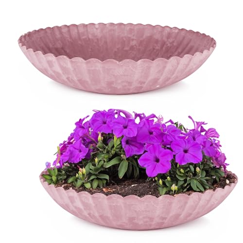 matches21 HOME & HOBBY Gewellte Pflanzschalen für draussen in 35 x 9 cm alt-rosa marmoriert als wetterfeste Blumen-Schalen matches21 HOME & HOBBY Gewellte Pflanzschalen für draussen in 35 x 9 cm alt-rosa marmoriert als wetterfeste Blumen-Schalen von matches21 HOME & HOBBY