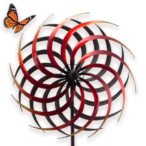 matches21 HOME & HOBBY Großes Windrad Metall 186 cm, wetterfeste Frühlings Garten-deko in Spiralform - Windmühle in Rot matches21 HOME & HOBBY Großes Windrad Metall 186 cm, wetterfeste Frühlings Garten-deko in Spiralform - Windmühle in Rot von matches21 HOME & HOBBY