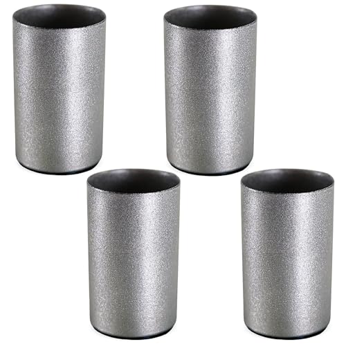 matches21 HOME & HOBBY Kerzenhalter 4er Set Metall Silber Ø 2,3 cm mit Magnet - Adventskranz Kerzentüllen für Stabkerzen von matches21 HOME & HOBBY