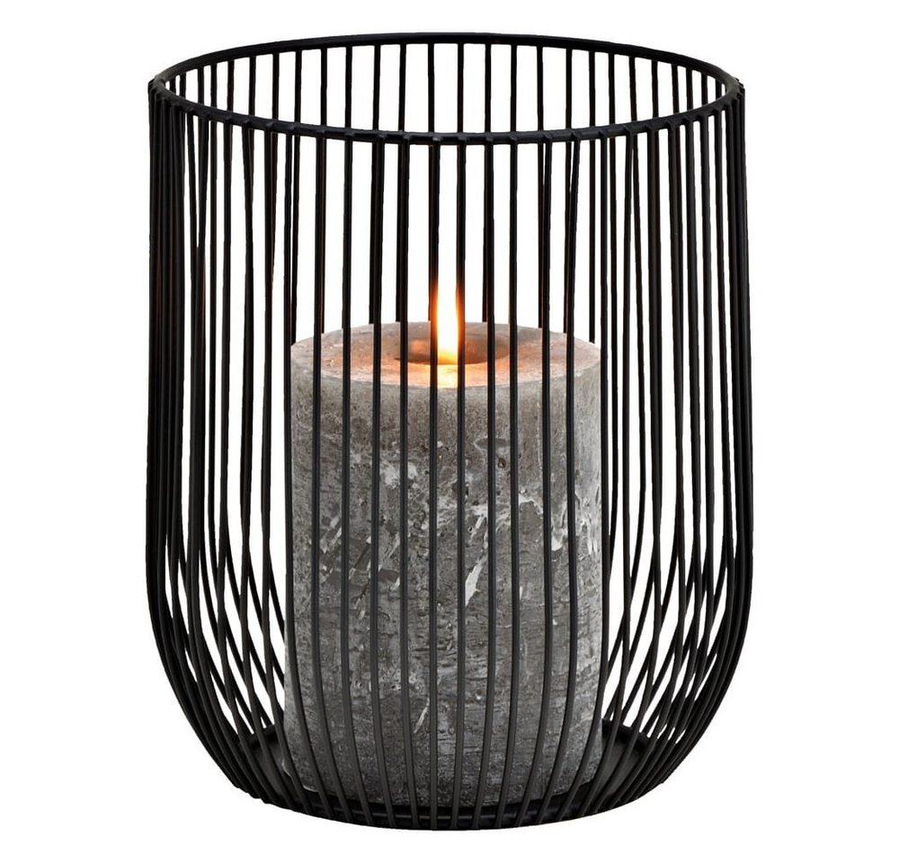 matches21 HOME & HOBBY Kerzenhalter Kerzenhalter aus Metall Draht schwarz Tischdeko Ø 12 cm (1 St) von matches21 HOME & HOBBY